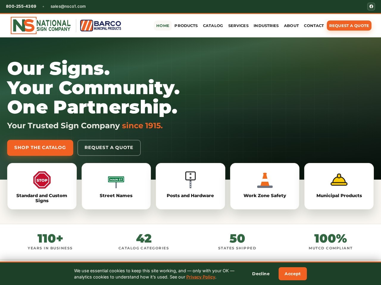 National Sign Company website homepage